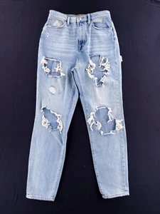BDG Urban Outfitters Mom High Rise Destroyed Butt Slit Denim Blue Jeans Sz 28 - Picture 1 of 9