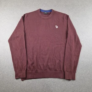 Paul Smith Jumper Mens Large Brown Rainbow Zebra Sweatshirt Pullover Wool Blend - Picture 1 of 9