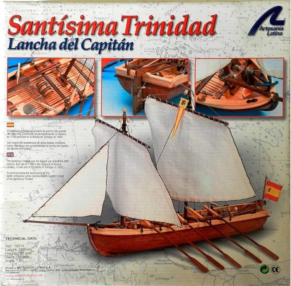 Santissima Trinidad Lancha del Capitan kit montaggio nave in legno Artesania Lat - Immagine 1 di 4