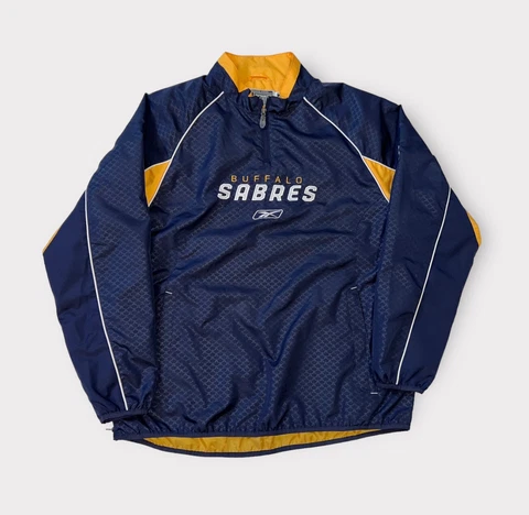 Reebok Buffalo Sabres Windbreaker Jacket Adult Large Blue Pullover NHL Cover