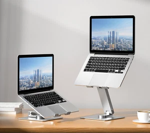 Notebook Portatile Supporto Alluminio WOW-LTV Argento Altezza Regolabile 360 ° - Foto 1 di 10