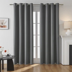 Thick Thermal Blackout Curtains Eyelet Ring Top Ready Made Pair Curtain Panel UK - Picture 1 of 20