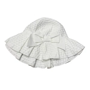 NWT Janie and Jack sun hat infant 0-3 months white bucket easter church beach - Picture 1 of 6
