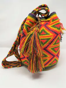 Wayuu Mochila Shoulder Bag-Handmade Woven Bags Wayuu Pure Cotton Summer bags - Picture 1 of 4