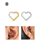 16G G23 Titanium Heart Daith Piercing Jewelry Tragus Clicker Cartilage Earrings