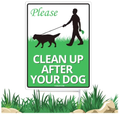 Anley Clean Up After Your Dog Sign 12-in x 9-in Plastic Danger/Warning Sign Yard - Image 1 of 4