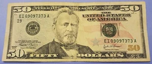 Fancy Serial Number - $50 Note - Quad Doubles - Repeater- 2004 EI 09097373 A - Picture 1 of 2