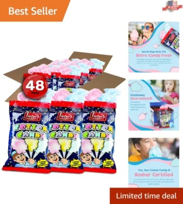 Delightful Red & Blue Cotton Candy Favors - Kids' Party Treats 48-Pack Foto 1 de 4