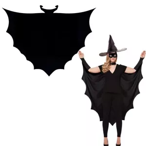 Vampire Bat Costume Skeleton Bat Halloween Fancy Dress Bat Cape Ladies Adult UK - Picture 1 of 5