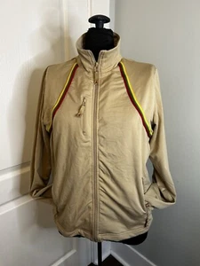 Jordan Vintage Y2K Full Zip Pockets Tan Dry-Fit Lined Track Jacket Womens L EUC - Picture 1 of 12