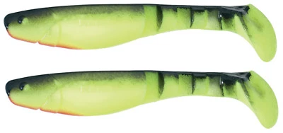 MARKENLOS 2 Stück BALZER / RELAX USA Gold Kopyto 4“ - Zander Ripper 10 cm gelb/schwarz