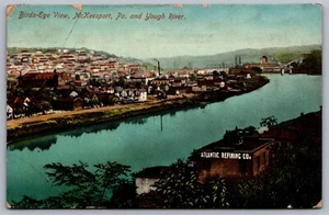 1914 McKeesport Pennsylvania Vintage Postcard Birds Eye View Yough River Posted - Picture 1 of 2
