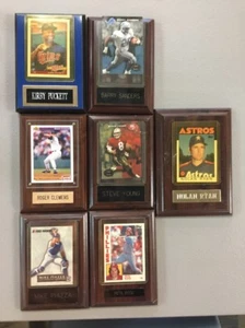 7 Nfl Football MLB Baseball Plaque Lot Nolan Ryan Pete Rose Barry Sanders C94 - Picture 1 of 1