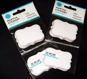 Etiquetas rectangulares florecientes artesanales Martha Stewart 2 paquetes en total 40 piezas lámina de plata - Imagen 1 de 3