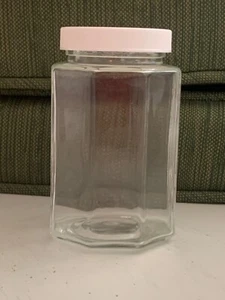 5,5" x 2,5" Glas Achteck Lebensmittel Flaschen Aufbewahrung Behälter Schraubverschluss Gläser - Bild 1 von 5