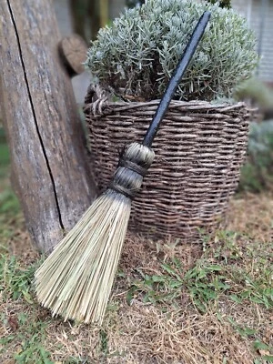 Small black wall broomstick mini small broom favorite brooms for miniature black - Image 1 of 4