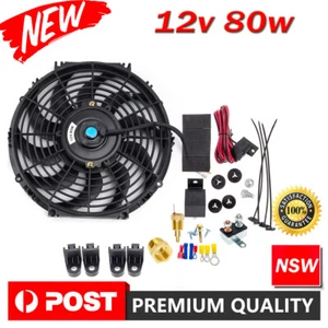 12" Inch 12V 80W Electric Radiator Cooling Thermal Thermo Fan with Mounting Kits - Picture 1 of 11
