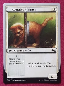 Magic The Gathering UNSTABLE ADORABLE KITTEN white card MTG - Picture 1 of 2