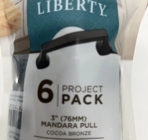Manijas de cajón de gabinete Liberty Mandara. Pack de 6. Cacao Bronce. "Talla 3""" - Imagen 1 de 4