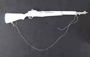 Vintage 1960's GI Joe Knockoff White M-1 Garand Rifle Silver used missing strap - Bild 1 von 9