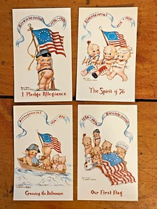 POSTALES VINTAGE BICENTENARIO KEWPIE PATRIOTS ROSE O'NEIL DE FLORENCE BAKER - Imagen 1 de 6