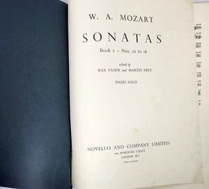 Libro de sonatas W. A. Mozart 2 nos. 10-18 ~ Novello and Co.-1931/HC Ed. Max Pauer - Imagen 1 de 11