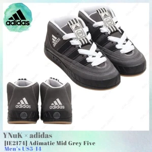 YNuK × adidas Adimatic Mid Grey Five / Core Black / Off White IE2174 Men's New - Picture 1 of 6