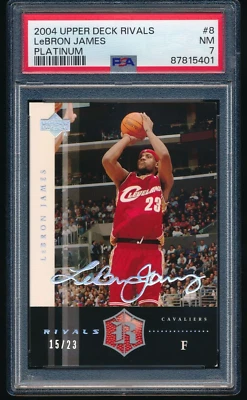 2004 Upper Deck Rivals Platinum #8 Lebron James Cleveland /23 PSA 7 NM *POP 1* - Image 1 of 2