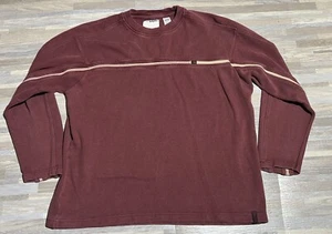 90’s Point Zero Crewneck Sweatshirt Large Sweater Maroon Retro Stripe - Picture 1 of 5