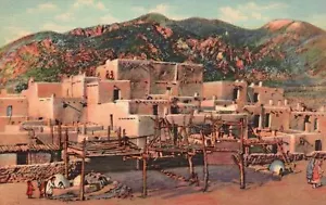 Postal de colección Taos arte colonia lugar de entierro famoso pueblo indio Nuevo México casi nuevo - Imagen 1 de 2