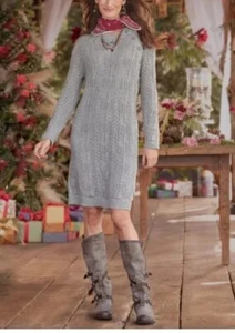 NWT SUNDANCE Leah Mae Wool Sweater Gray Dress Pointelle Knit Gray Sz 2XL - Picture 1 of 6