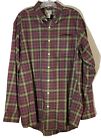 Ll Bean Plaid Button Up Shirt 0Dhm8 Red Multi Plaid Barn Classic Men Size L Tall