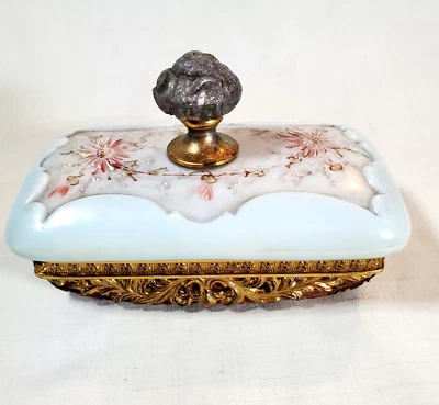 Antique Wave Crest Glass and Brass Ornate Paper Ink Blotter Very Rare - Image 1 of 4