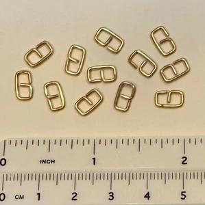 Strong Bent Wire ECONOMY BUCKLES for 1/8 Inch Leather Lace - Brass SET-OF-12 - Picture 1 of 1