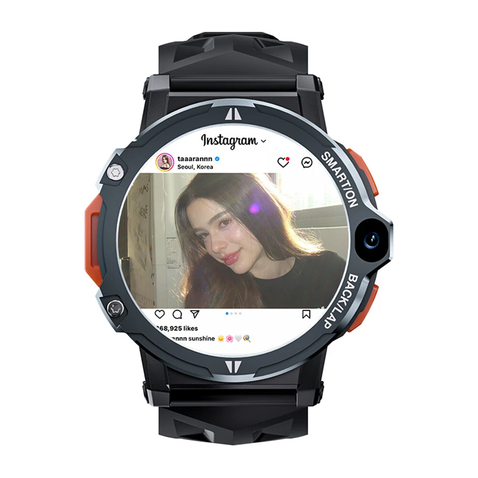 4G WIFI Smartwatch Touchscreen SIM Phone Watch Dual Camera Bluetooth Call 4+64GB - Image 1 of 4