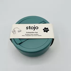 Stojo Collapsible Cup Teal 16oz New - Picture 1 of 4
