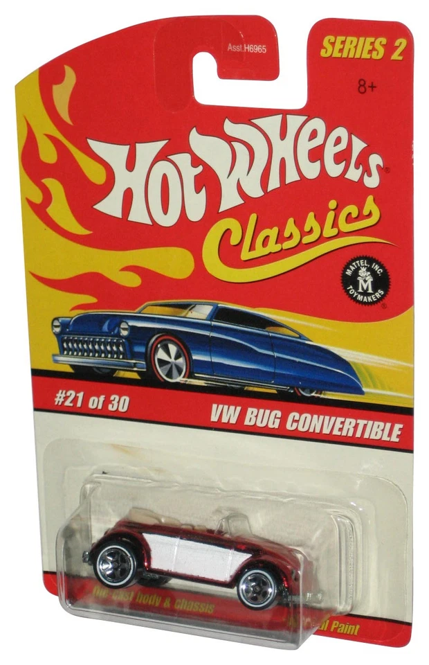 Carro de brinquedo conversível Hot Wheels Classics Series 2 (2005) vermelho VW Bug #21/30 - Imagem 1 de 1