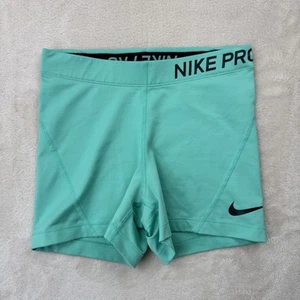Nike Pro Shorts Donna Piccolo Verde 3” Compressione Yoga Palestra Dri-FIT Allenamento - Foto 1 di 10