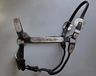 PLATA MESA ESTERLINA RUBÍ BRONCE SHOW HALTER/CABEZAL CABALLO COMPLETO Foto 1 de 4