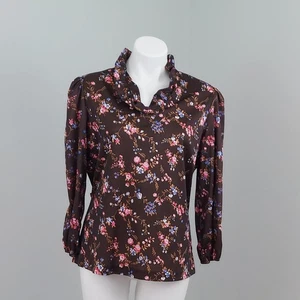 Camicetta vintage anni 70 floreale pull over, nucleo cottage, taglia 38 - Foto 1 di 15