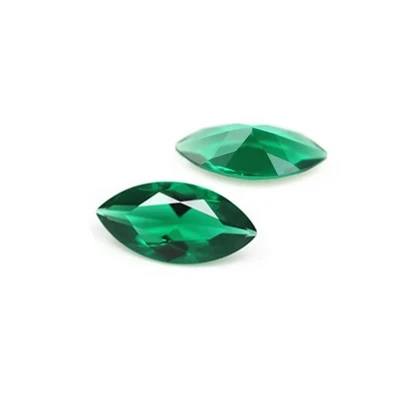 Emerald Marquise Cut Gemstone Faceted Rich Green Emerald Gem - Image 1 of 4