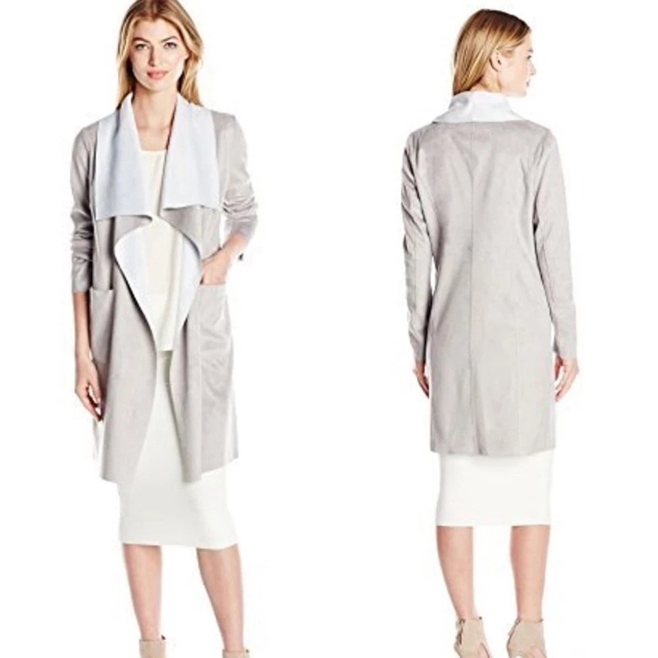 Chaqueta Plumero Belle by Badgley Mischka Gris y Blanco Imitación Gamuza TALLA PEQUEÑA Foto 1 de 4