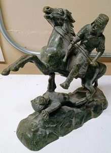 DE COLECCIÓN LEÓN ATACANDO FRANCÉS? SOLDADO A CABALLO BRONCE? ESCULTURA ESTATUA  - Imagen 1 de 13