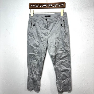 Pantalones grises Sandro Sportswear estilo años 90 pierna recta algodón bolsillos con cremallera para mujer 6 Foto 1 de 4