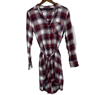 Gap Pendleton Plaid Shirtdress Size Medium Red Long Sleeve Belted Pocket Holiday - Image 1 of 4