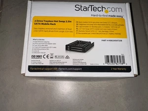 NEW Startech Startech 2 Drive 2.5in Trayless Hot Swap SATA Mobile Rack Backplane - Picture 1 of 3