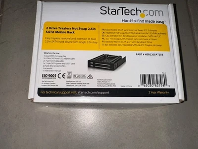 NEW Startech Startech 2 Drive 2.5in Trayless Hot Swap SATA Mobile Rack Backplane - Image 1 of 3
