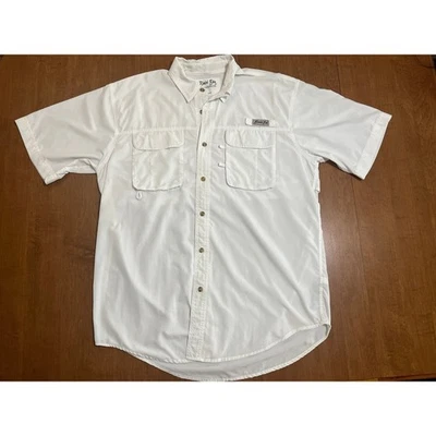 Camisa de pesca Bimini Bay Outfitters LTD blanca manga corta talla L con respiraderos Foto 1 de 4