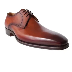 Magnanni Leon Plain Toe Derby in Cognac Men's Size 10.5 - Picture 1 of 8