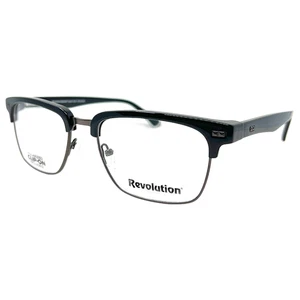 REVOLUTION LAYTON BLK 54/18/145 BLACK NEW Authentic EYEGLASSES & POLAR SUN CLIP - Picture 1 of 4
